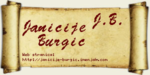 Janićije Burgić vizit kartica